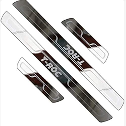 SUVBUSI 4Pcs Coche Acero Inoxidable DecoracióN Estribos, para Volkswagen/VW T-ROC TROC 2018 2019 Sill Kick Plates Puerta Pedal Bienvenida Protector DecoracióN Accesorio