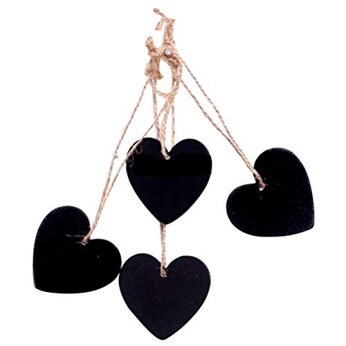 Suvox - Mini Pizarra Decorativa con Forma de corazón (10 Unidades), Color Negro