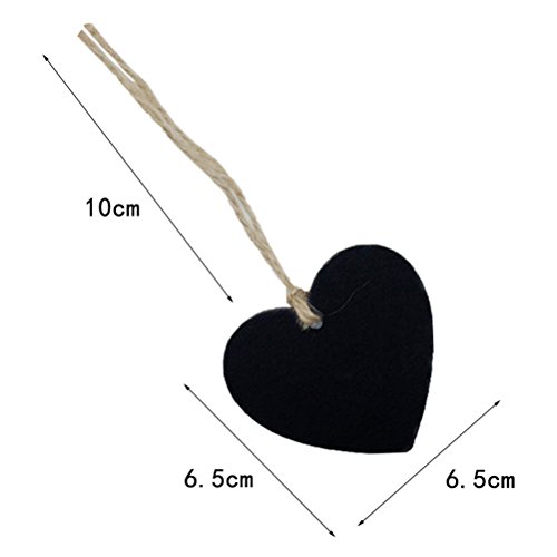 Suvox - Mini Pizarra Decorativa con Forma de corazón (10 Unidades), Color Negro