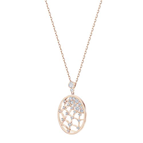 Swarovski Collar con Colgante de Mujer, Chapado En Oro, Blanco, 38 cm