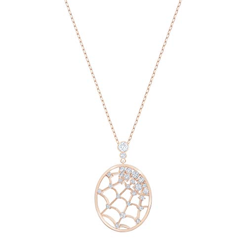 Swarovski Collar con Colgante de Mujer, Chapado En Oro, Blanco, 38 cm