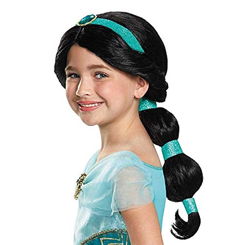 Tacobear Disfraz Jasmine Niña con Peluca Princesa Jasmine Vestido Traje Princesa Jasmine para Halloween Cosplay Fiesta Carnaval (5-6 años)