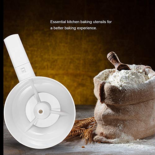Tamiz de harina eléctrico Tamiz de mano Operador a batería Colador de plástico Forma de vaso Polvo Coctelera Cocina Hornear Pastelería