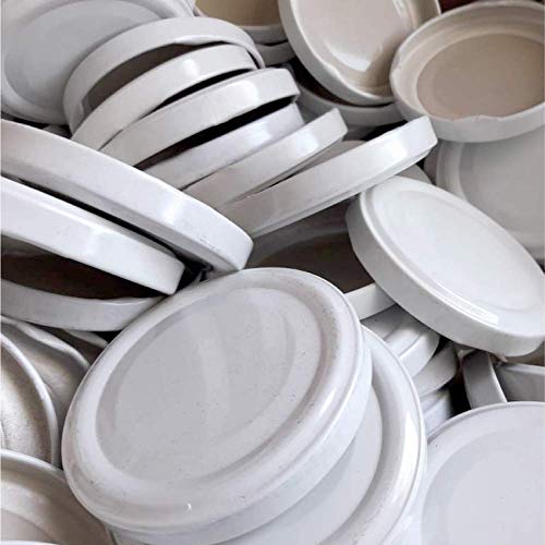 Tapas metalicas para tarros de Cristal Botes hermeticos Tapa de Repuesto de conservas Tarro hermetico Bote de Vidrio de Diferentes diametros Tapas a Rosca (77 mm diámetro)