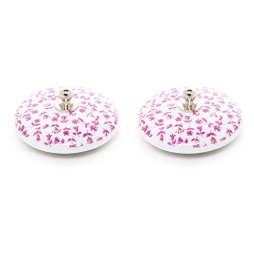 Tapón Lavabo, bañera y Bidet Universal Decorado 2 uds Porcelana Tapiz Rosa