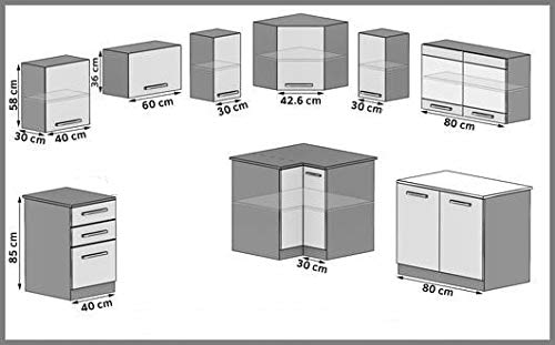 Tarraco Comercial Muebles de Cocina Completa Lidia Blanco 360 cm