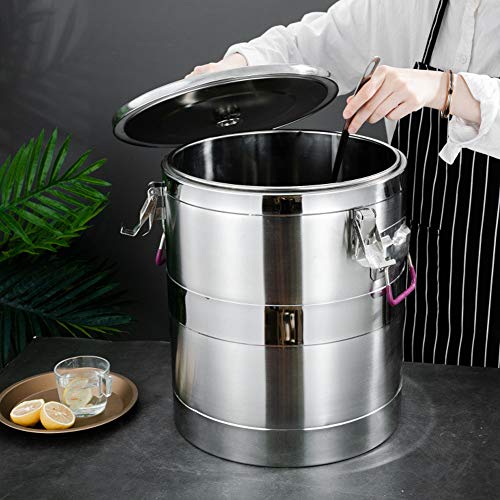 Té Termo Cubo De Acero Inoxidable Dispensador De Bebidas Más Cálido Para El Agua Para El Té Café Con Leche Dulce Sopa,20L / 30L / 40L,Plata,30L