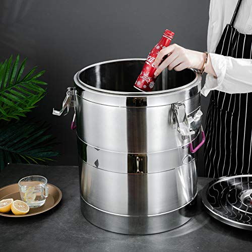 Té Termo Cubo De Acero Inoxidable Dispensador De Bebidas Más Cálido Para El Agua Para El Té Café Con Leche Dulce Sopa,20L / 30L / 40L,Plata,40L