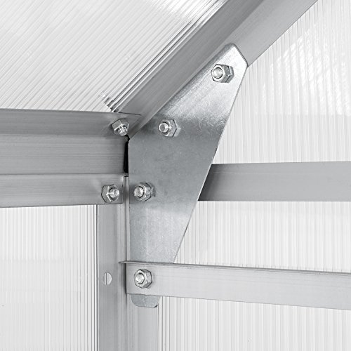TecTake Invernadero de jardín policarbonato transparente aluminio casero plantas cultivos 375x185x195cm - varios modelos - (375x185x195 cm | no. 402479)