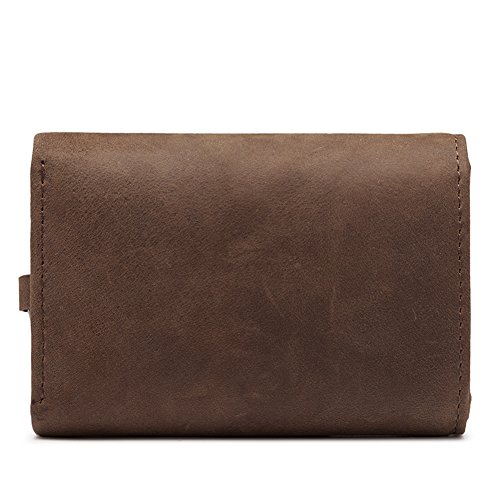 Teemzone Retro Estuches de Llaves Coche Llavero Cartera de Piel Unisexo (Marrón)