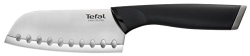 Tefal Comfort Cuchillo Santoku, Acero Inoxidable, Negro