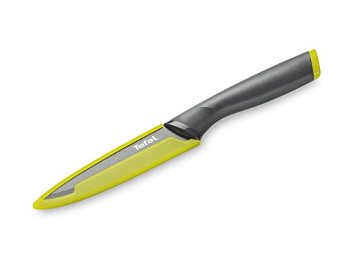 Tefal Fresh Kitchen - Cuchillo, Acero Inoxidable, Anthrazit/Gelb, 12 cm