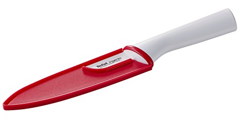 Tefal K15302 Cuchillo, Pástico y cerámica, Blanco y Rojo, 16 cm