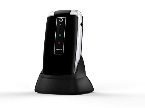 Teléfono móvil con tapa para personas mayores, teclas grandes, Isheep SF213 GSM, pantalla de 2,4 pulgadas, tecla de emergencia, cámara, negro