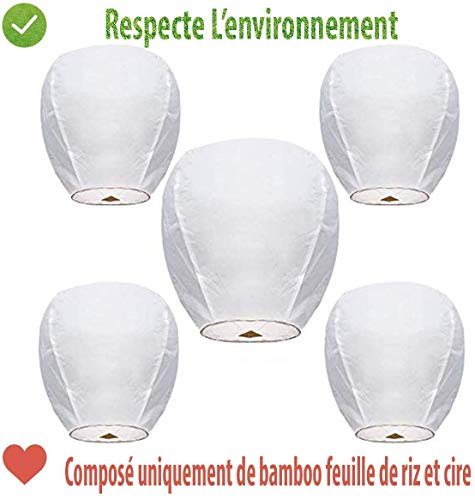 tellementhappytm farol volador 100% biodegradable blanca
