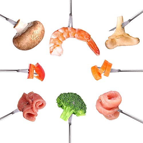 Tenedores de Fondue de Acero Inoxidable con Mango Resistente a Calor para Fondue de Queso Chocolate Malvaviscos Carne Asado, 9,5 Pulgadas（12 Piezas）