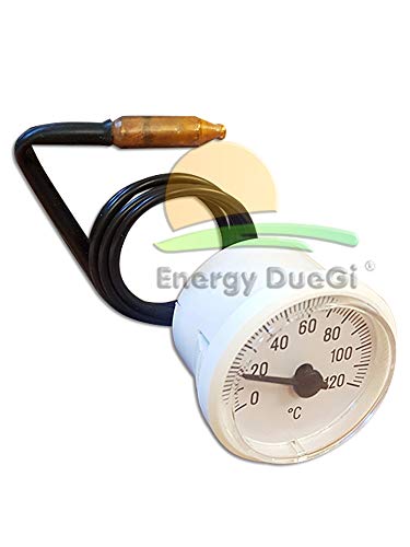 Termómetro capilar de repuesto para caldera, 0/120 °C, diámetro exterior 42 mm