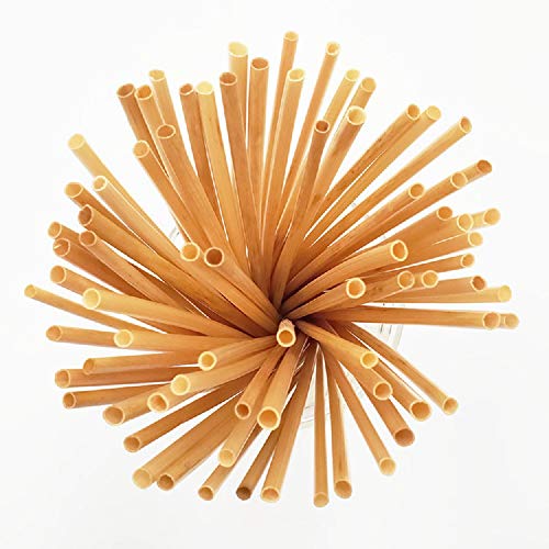 Terra Tu Pajitas de Trigo Naturales orgánicas Eco pajitas biodegradables Reutilizables ecológicas 20cm de Largo 100pcs Alternativa al Metal plástico y Silicona