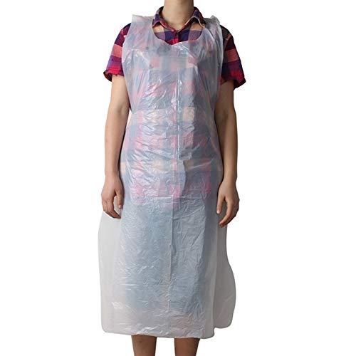 TEVISE 100pcs / Set de Limpieza desechable Delantal Delantales Transparentes Delantal de Cocina fácil Cocina para Manipulación de Alimentos y Uso Doméstico