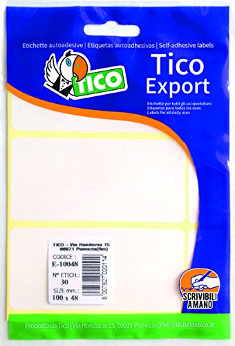 Tico E-2214A. Bolsa de 450 etiquetas blanca escribible a mano 22x14 mm, 10 hojas
