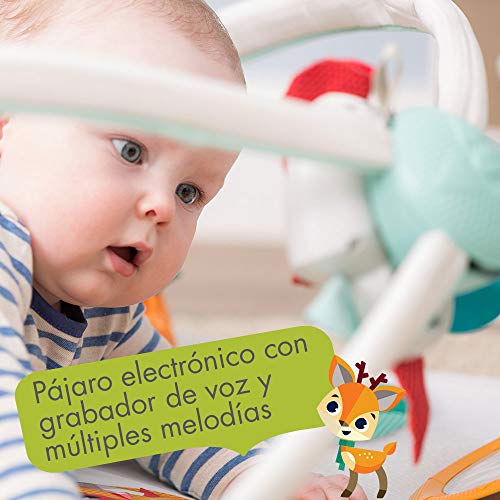 Tiny Love Gymini Deluxe Gimnasio de actividade, Manta musical de juegos para bebés con 18 actividades para el desarrollo y juguetes electrónicos para llevar, Into the Forest