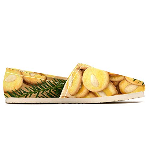TIZORAX - Mocasín para mujer, diseño de galletas con mantequilla, informal, zapatos de barco, color Multicolor, talla 38.5 EU