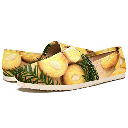 TIZORAX - Mocasín para mujer, diseño de galletas con mantequilla, informal, zapatos de barco, color Multicolor, talla 38.5 EU