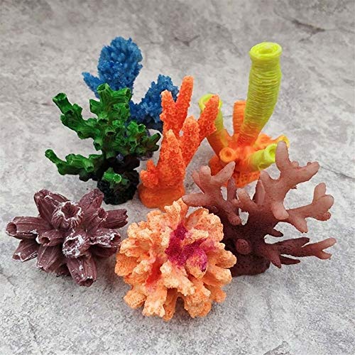 TJYXXQ Decoración pecera 1pc Resina Fish Tank Paisaje Decoración del Acuario Coral Artificial Ornamento Acuática Lindo Colorido De Los Pescados Coral (Color : 07, Size : One Size)
