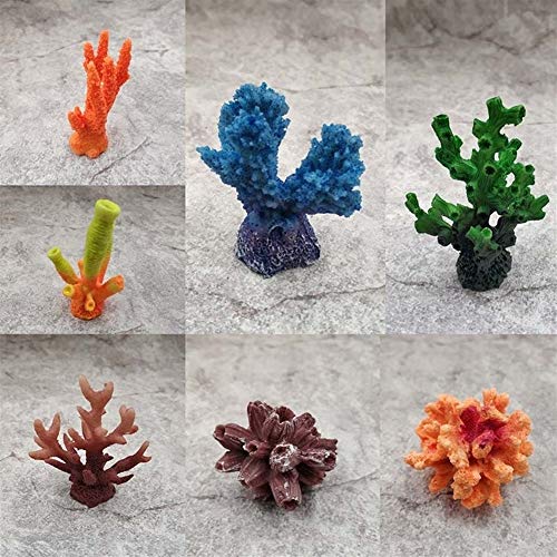 TJYXXQ Decoración pecera 1pc Resina Fish Tank Paisaje Decoración del Acuario Coral Artificial Ornamento Acuática Lindo Colorido De Los Pescados Coral (Color : 07, Size : One Size)