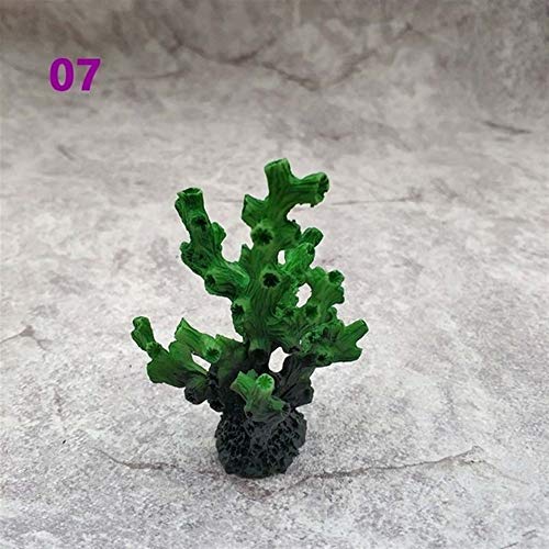 TJYXXQ Decoración pecera 1pc Resina Fish Tank Paisaje Decoración del Acuario Coral Artificial Ornamento Acuática Lindo Colorido De Los Pescados Coral (Color : 07, Size : One Size)
