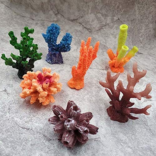 TJYXXQ Decoración pecera 1pc Resina Fish Tank Paisaje Decoración del Acuario Coral Artificial Ornamento Acuática Lindo Colorido De Los Pescados Coral (Color : 07, Size : One Size)