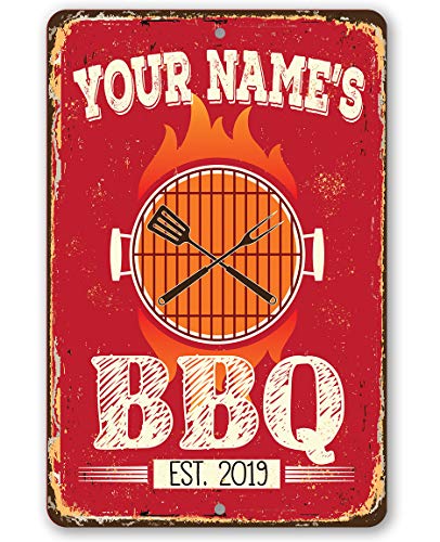 Toll2452 Señal de advertencia personalizada para barbacoa, de metal, duradera, para uso en interiores y exteriores, hace una gran decoración de parrilla y restaurante