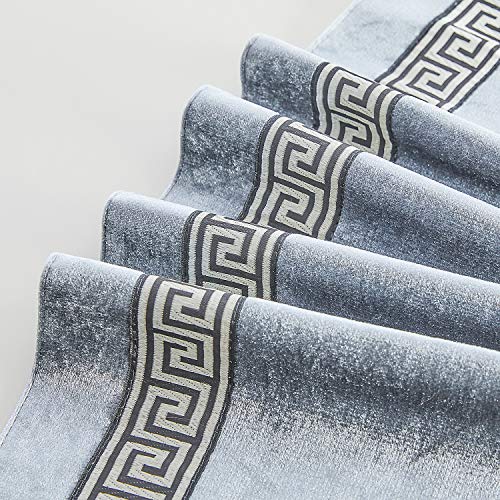 Top Finel Rayas geométrico de Color Corredor de la Tabla de Mezcla Camino con borlas para la Cena artística Fiesta decoración de la Boda Mesa de Comedor Manera(33cmX210cm) Gris