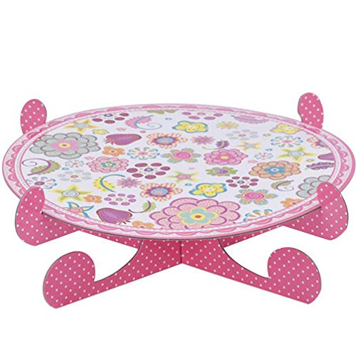 TOYANDONA Soporte para Cupcakes De Un Nivel Estante para Pasteles Desechable Suministros para Fiestas Bandeja De Aperitivos 2 Piezas (Rosa + Azul)