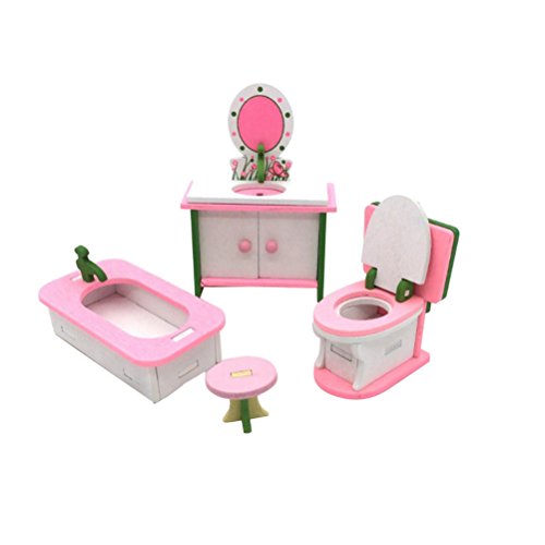 TOYMYTOY Conjunto Muebles de Casa de Muñecas en Miniatura de Madera para Niños (Cocina)