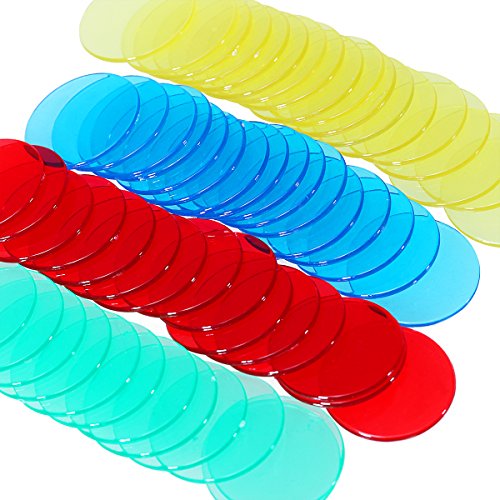 Toyvian 400pcs 4 Colores 3/4 Pulgada Pro Count Bingo Chips Marcadores para Tarjetas de Juego de Bingo