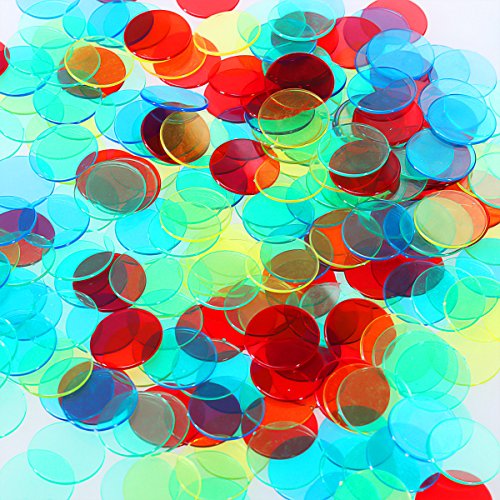 Toyvian 400pcs 4 Colores 3/4 Pulgada Pro Count Bingo Chips Marcadores para Tarjetas de Juego de Bingo