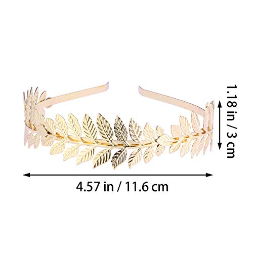 Toyvian Diosa Romana Rama de la Hoja Cabello Nupcial Delicado Corona Vestido de Cabeza Boho Alice (Oro)