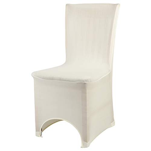 Trimming Shop Spandex Cubierta para Silla Elástico Tela Desmontable Lavable Protector Cubiertas: para Bodas Banquetes Ceremonia Hotel Comedor Fiestas Decor - Marfil, 1pc