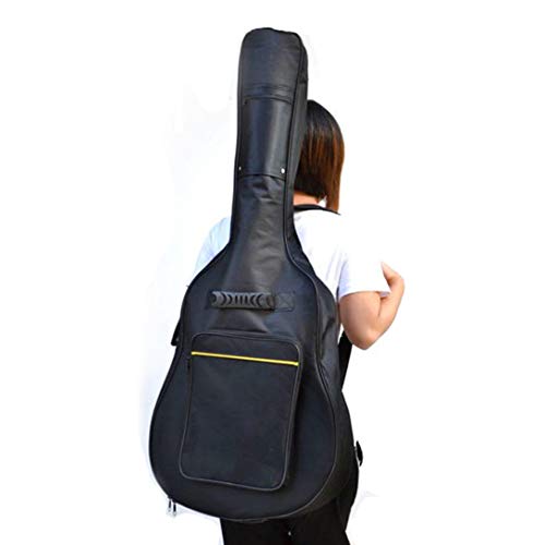 TRIXES Funda Acolchada de Guitarra Clásica y Acústica de Tamaño Completo Bolsa de Guitarra Clásica y Acústica Negro Transporte Con Un Tira Para el Hombro Ajustable y un Amplio Compartimento Frontal