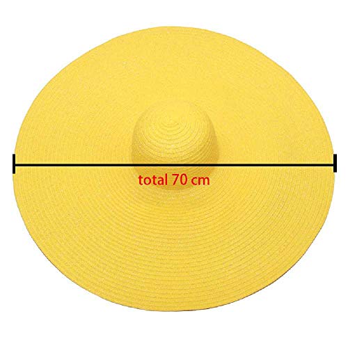TUOLUO Sombrero De Playa Verano Negro ala Grande Sombrero para El Sol Plegable Papiro Gota De Agua Blanco