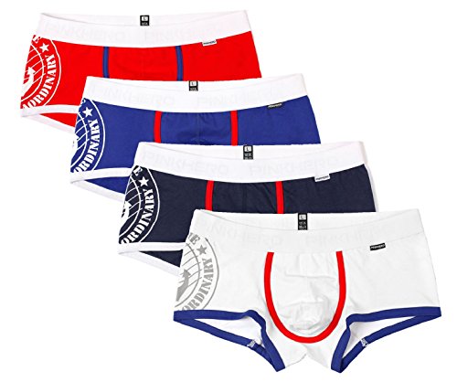 Tuopuda Calzoncillos para Hombre Ropa Interior Boxer Slip Algodón Pack de 4 (XL (Waist = 33-35 Inch), Solid Colors)