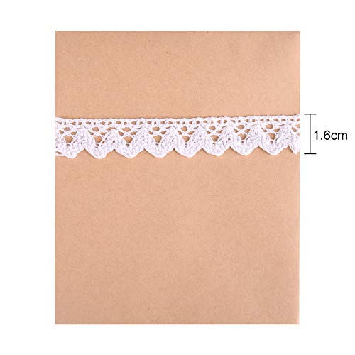 TUPARKA Cinta de encaje autoadhesiva Cinta de encaje de algodón blanco Recorte Tarjeta de Scrapbooking Fabricación de suministros Decoraciones vintage (blanco)