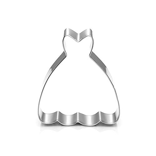 Turbobm Vestido de Novia Cortador de Galletas, Cortador de Galletas de Metal Fondant Herramientas de decoración de Pasteles Molde de bizcocho de Chocolate para Bodas, Compromiso, Despedida de Soltera
