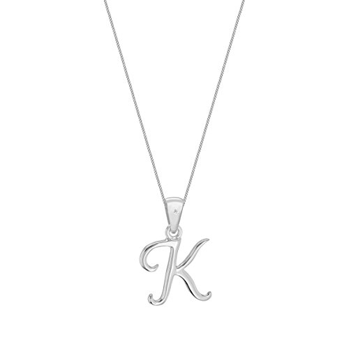 Tuscany Silver 8.44.7524 Cadena con colgante de plata, diamante (0.04), 46 cm, Letra K