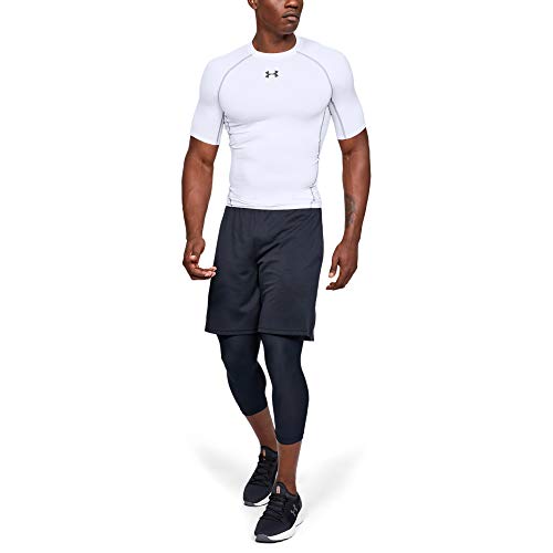 Under Armour UA Heatgear Short Sleeve Camiseta, Hombre, Blanco (White/Graphite 100), L