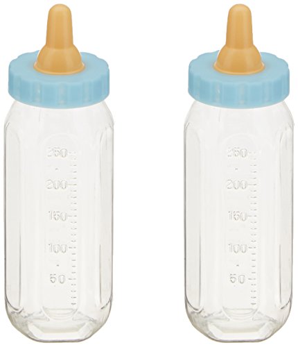 Unique Party - Biberones de Juguete para Fiesta de Baby Shower - Color Azul - Paquete de 2 (13580)
