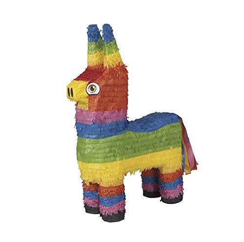 Unique Party- Piñata burro para tirar, Multicolor (6522)