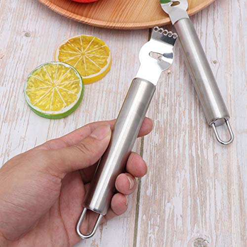 UPKOCH 2 Piezas de Acero Inoxidable Naranja Zester Raspador de Frutas de Mano Pelador de Cítricos Rallador de Limón Herramienta de Cocina con Bucle para Tienda en Casa