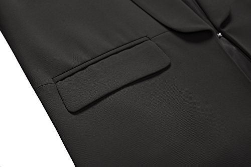 Urban GoCo Mujeres Blazers Chaqueta de Traje Slim Fit Elegante Oficina Negocios Outwear (XL, Negro)